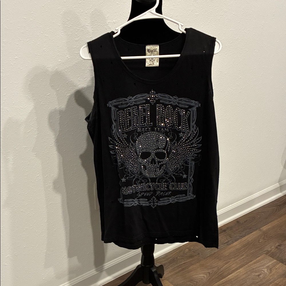 Vocal Black Graphic Tank Top